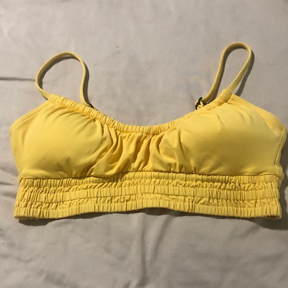 BECCA Other - BECCA Yellow Ruched BIKINI TOP EXCELLENT